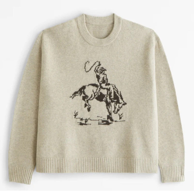 Pull ample pour femme à manches longues et col rond – Élégant et tendance.