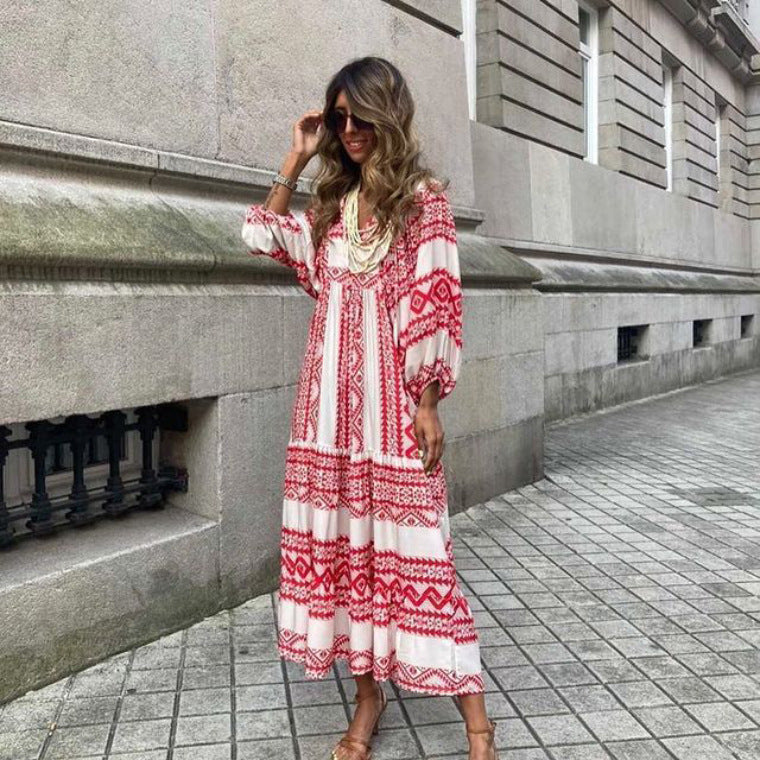"Robe Bohème Florale"